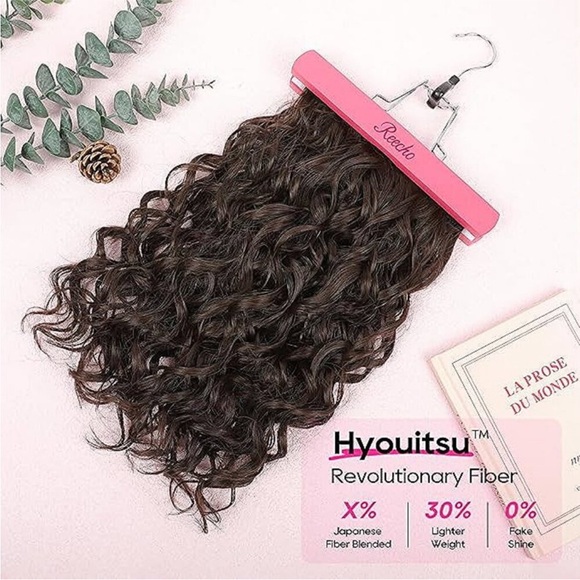 Curly Hair Extensions, 4PCS 16 inch Clip in Hair Extensions Lace Weft Short Curl main image 4
